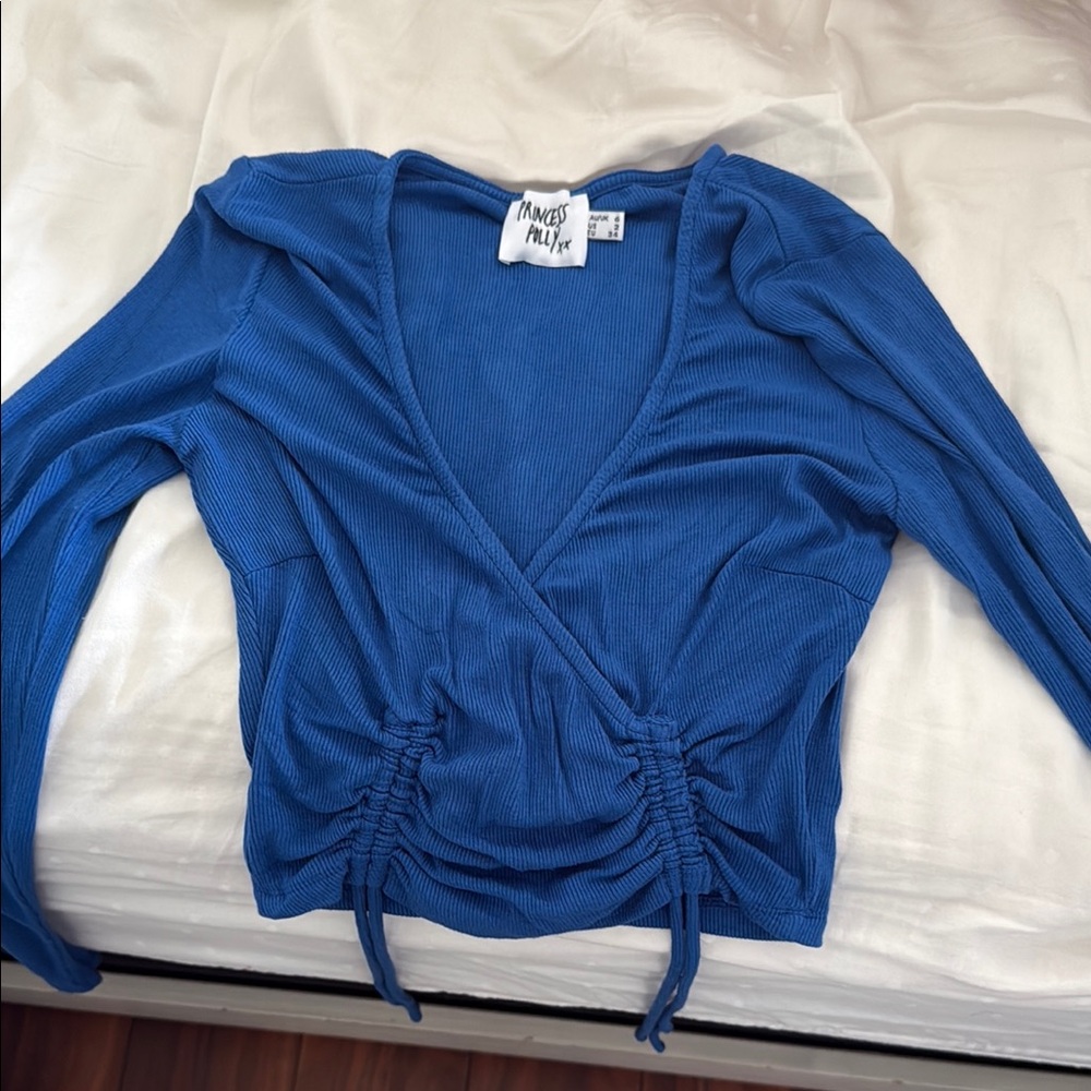 Princess Polly Blue Ruched top